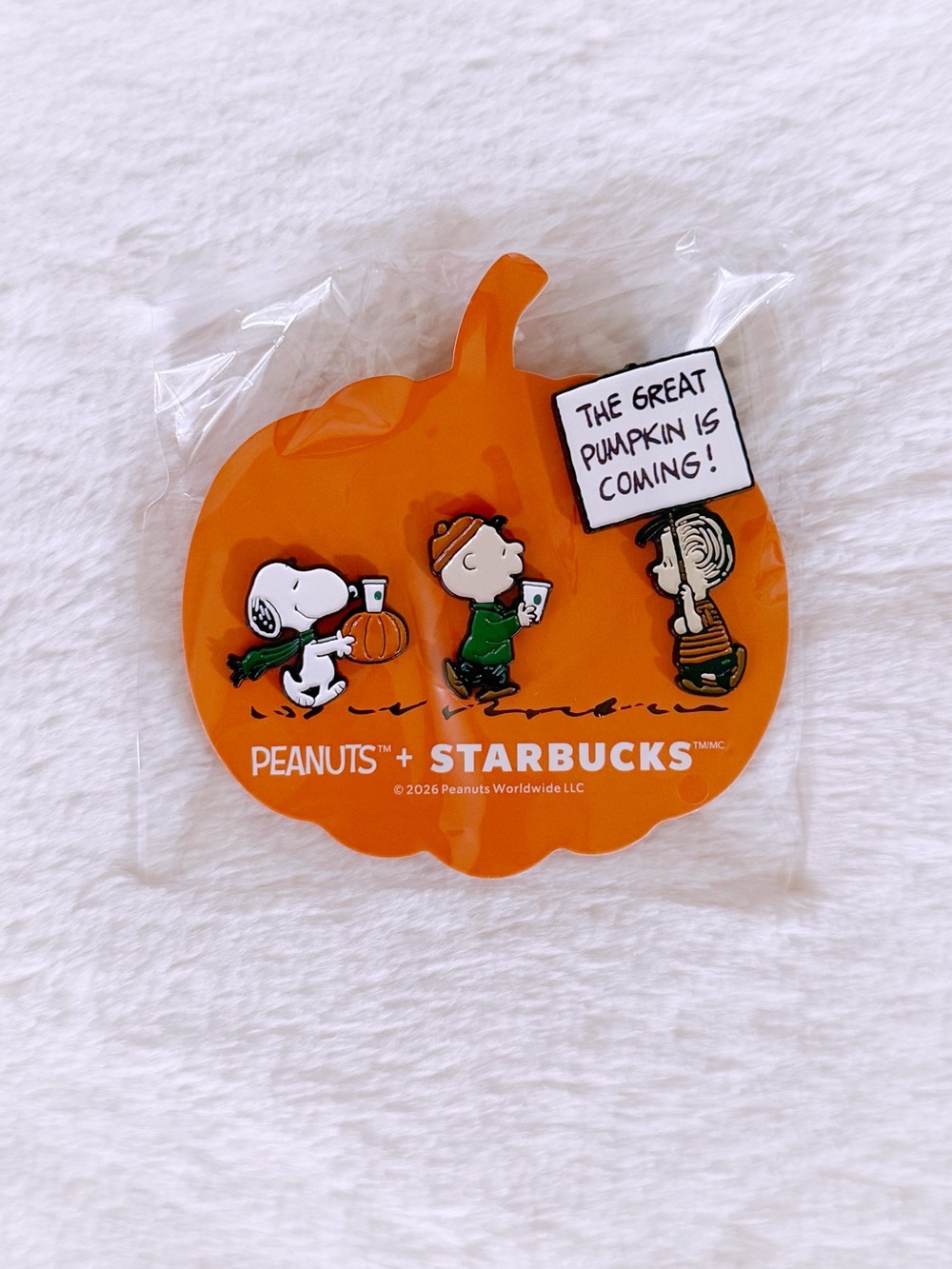 Peanuts x Starbucks 2026 Collection The Great Pumpkin Halloween Enamel Pin Set